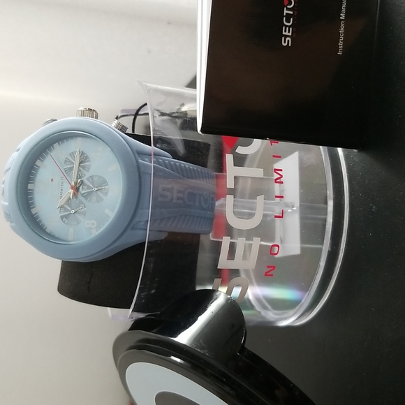 Sector men watch.  Blue rubber band. New with tag and original box. - Picture 4 of 4